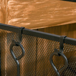 Pare-feu Large pour cheminée ou poêle - Pare-étincelles serviteur de cheminée 2 en 1 avec Accessoires - 3 Volets Pliables et Porte - Acier métal Noir-7