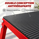 Boîte Entraînement Pliométrique Trapézoïdale en Acier, 3 Plateformes de Saut Antidérapantes 30,5/45,8/61 cm, Rouge