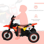 Tricycle Enfants Moto Cross Effets musicaux et Lumineux Coffre Rangement Rouge