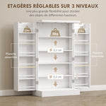Sukaldeko armairua despentsa 2 ate, 5 apal eta 12 konpartimenturekin - neurriak: 60L x 30l x 104H cm - zuria