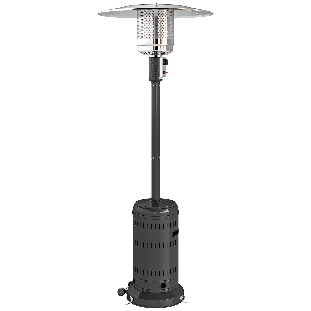 chauffage exterieur terrasse, parasol chauffant gaz portable 11 KW niveaux de chauffe réglable 82x82x223cm noir