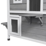 Maison Extérieur pour Chat Abri Extérieur en Bois pour Chats Errants 2 Étages Toit Ouvrant Bitumé 99,5x76x91cm Gris