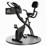 Vélo d'Appartement Pliable 4-en-1 - Ergomètre Magnétique Silencieux avec Cordes de Résistance - Sport Maison et Cardio-training avec Roulettes, Selle Confort et LCD (Max 120kg), Noir