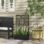 Jardinière avec brise-vue paravent treillis pour Plante Grimpante, bac à Fleurs - dim.  61L x 23l x 113H cm