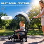 Cavalcabile per bambini 3 in 1 Mercedes-Benz con licenza, protezione, vano portaoggetti, clacson, 83x40x90 cm, nero