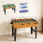 Table multijeux 13 en 1, table de jeu baby-foot, billard, ping-pong, 121x109x80cm, pour enfants et adultes, noyer clair