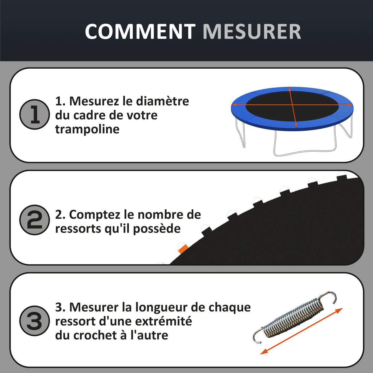 Ersatzsprungtuch für Trampolin, passend für Trampoline mit Ø 3,7 m und 14 cm Federn