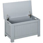 Storage chest with safety hinges wooden storage box toy chest flip-top lid grey