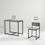 Conjunto de mesa y sillas, mesa de comedor de 3 piezas con 2 sillas apilables, para cocina, salón, hogar, gris