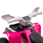 Haurrentzako quad elektrikoa, 6V-ko bateria duen ibilgailua, aurrerantz eta atzerantz egiteko aukerarekin, 70L x 41,5z x 48,5A cm, arrosa