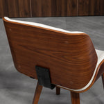 Lot de 2 chaises de salle à manger style vintage assise revêtement synthétique 54 x 53 x 81 cm blanc marron