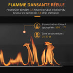 Cheminée bioéthanol Murale encastrable brûleur 2,8 L, environ 3,5 h de durée de combustion dim. 102L x 16l x 43H cm Couverture 25-30 m² Métal