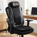 Masseur Dorsal Chauffant, Fauteuil de Massage Tissulaire Profond Vibration 3 Niveaux, Coussin de Massage