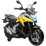 Moto électrique pour enfants moto porteur Honda pour enfants 3 à 6 ans avec musique, phares jaune