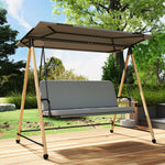 Balancelle de Jardin 3 Places, Balançoire Extérieure avec Toit réglable et Coussin Épais Amovible, 208x125x180cm, Gris