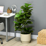 Lot de 2 plantes artificielles figuiers artificiels à feuilles arbre artificiel avec pot inclus hauteur 110 cm vert