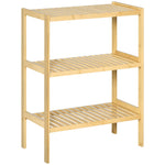 Étagère de rangement, étagère en bambou à 3 niveaux, bibliothèque pour salon, chambre et bureau, 62 x 33 x 80 cm