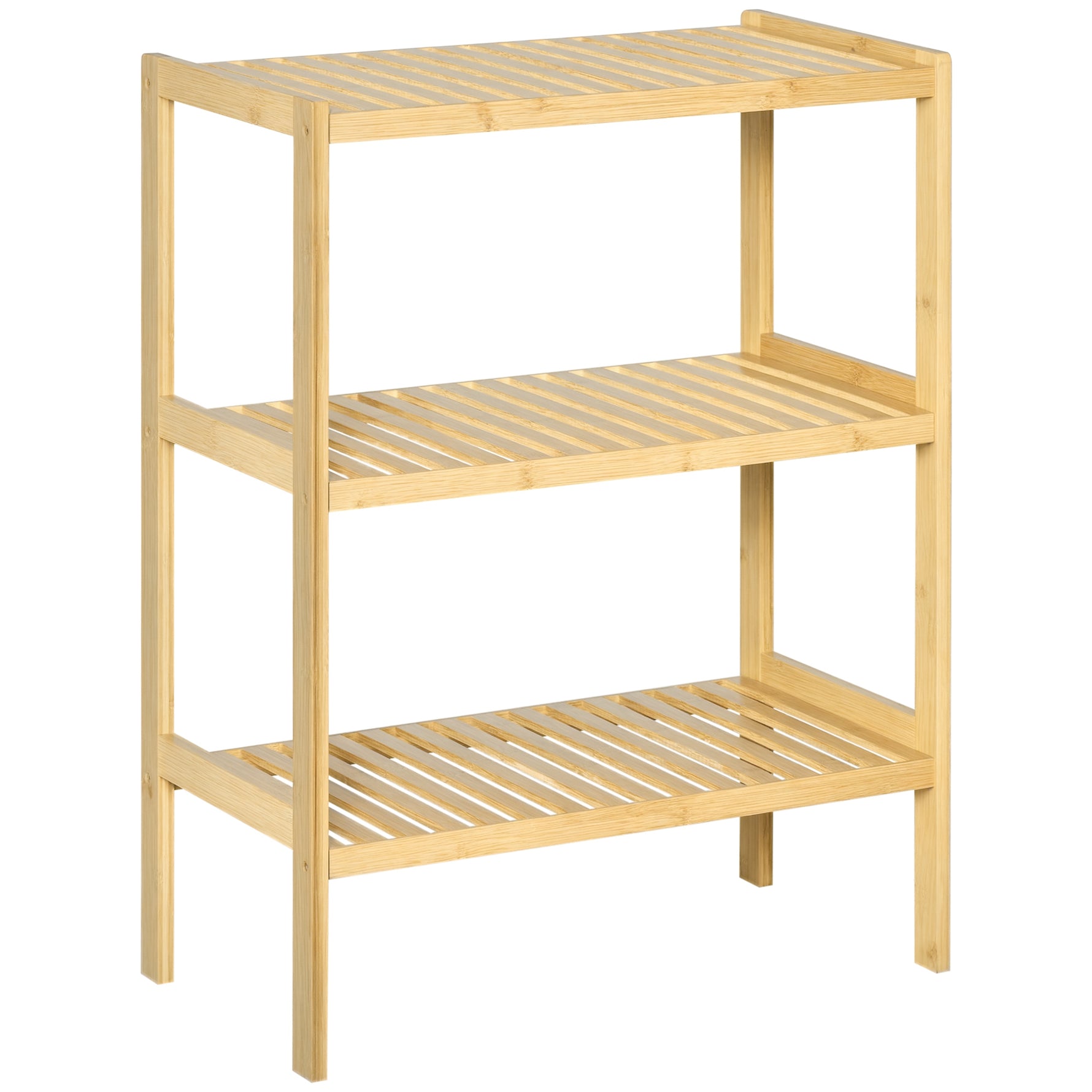 Étagère de rangement, étagère en bambou à 3 niveaux, bibliothèque pour salon, chambre et bureau, 62 x 33 x 80 cm
