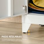 Armadio da ufficio a 3 ripiani mobiletto contenitore per ufficio in metallo 2 ante ripiani regolabili 75 x 33 x 110 cm bianco