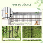 Parque recinto modular de acero con lona para conejos, roedores y animales pequeños, interior y exterior, 185 L x 75 An x 50 Al cm, verde