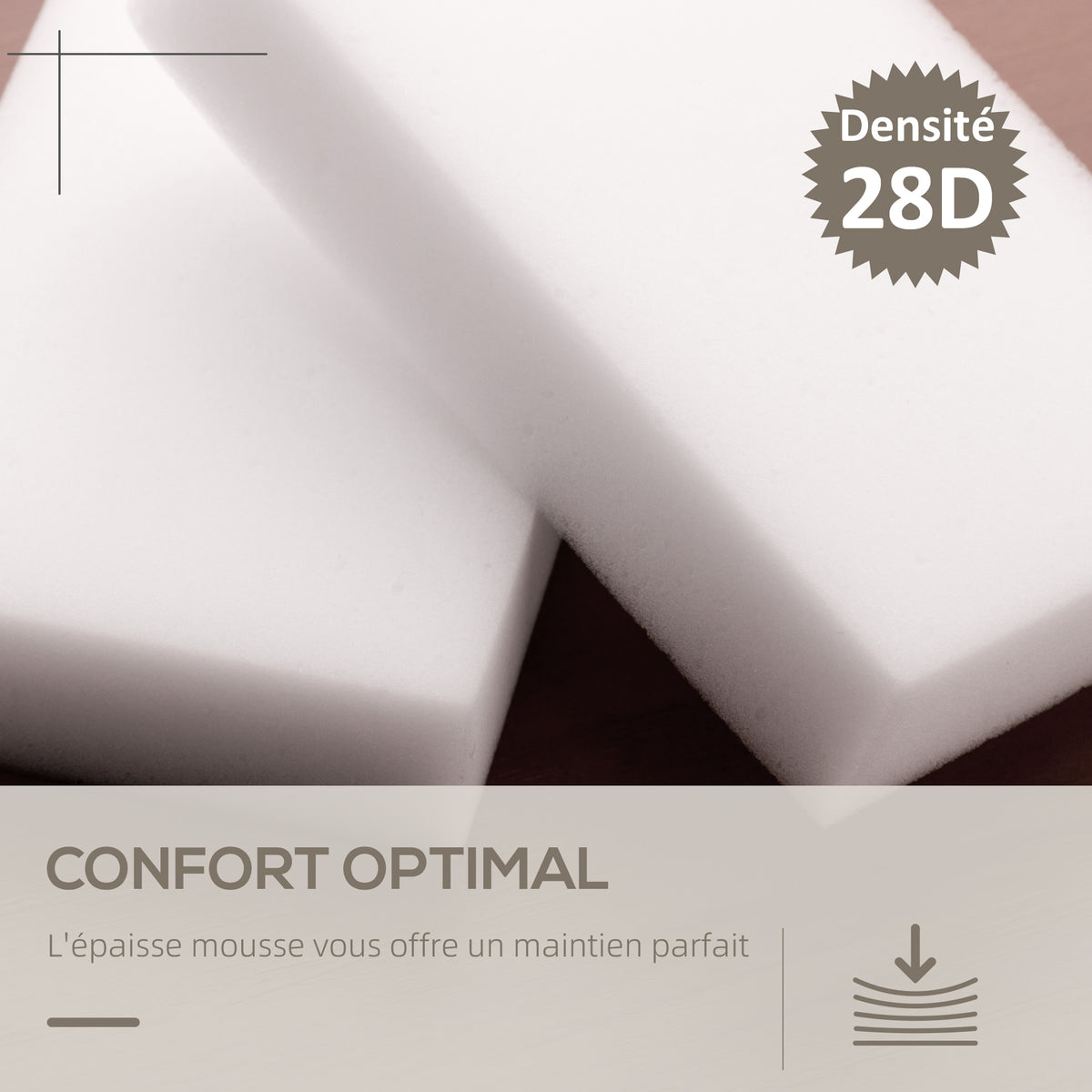 Repose pied salon pivotant à 360°, ottoman rond rembourré en PU avec base en acier, Ø 45,5 x 44,5 cm, blanc