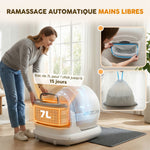 Litière Chat Autonettoyante 72L, Purification Action, Contrôle par App, Protection de Sécurité, 58,1x47,5x53cm, Blanc