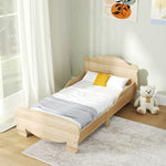 Kinderbett 70x140 cm mit Sicherheitsgittern, Bärchen-Motiv für Jungen und Mädchen, 3 bis 6 Jahre, Naturholz