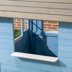 Cabane de jeu pour enfant maison de jardin en bois porte et fenêtres de 3 à 7 ans dim. 151L x 112.5l x 142H cm bleu