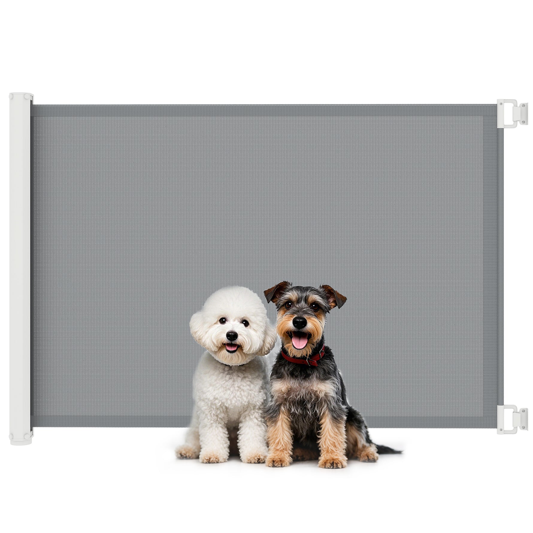 Barrière de sécurité barrière animaux rétractable automatique 1,15L x 0,83H m teslin métal gris
