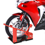 Rail de support universel pour moto support roue moto support béquille moto  bloque roue 8-15,5 cm trous pré-percés