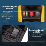 Quad électrique enfant 12 V, voiture électrique enfants 2 moteurs 2 vitesses 3-6 km/h, phares LED, klaxon, pour enfant de 3 à 5 ans, poignée et selle ergonomique, jaune