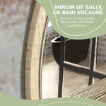 Miroir rond mural de salle de bain avec 1 étagère de rangement - Ø 45 x 10H cm - panneau de particules