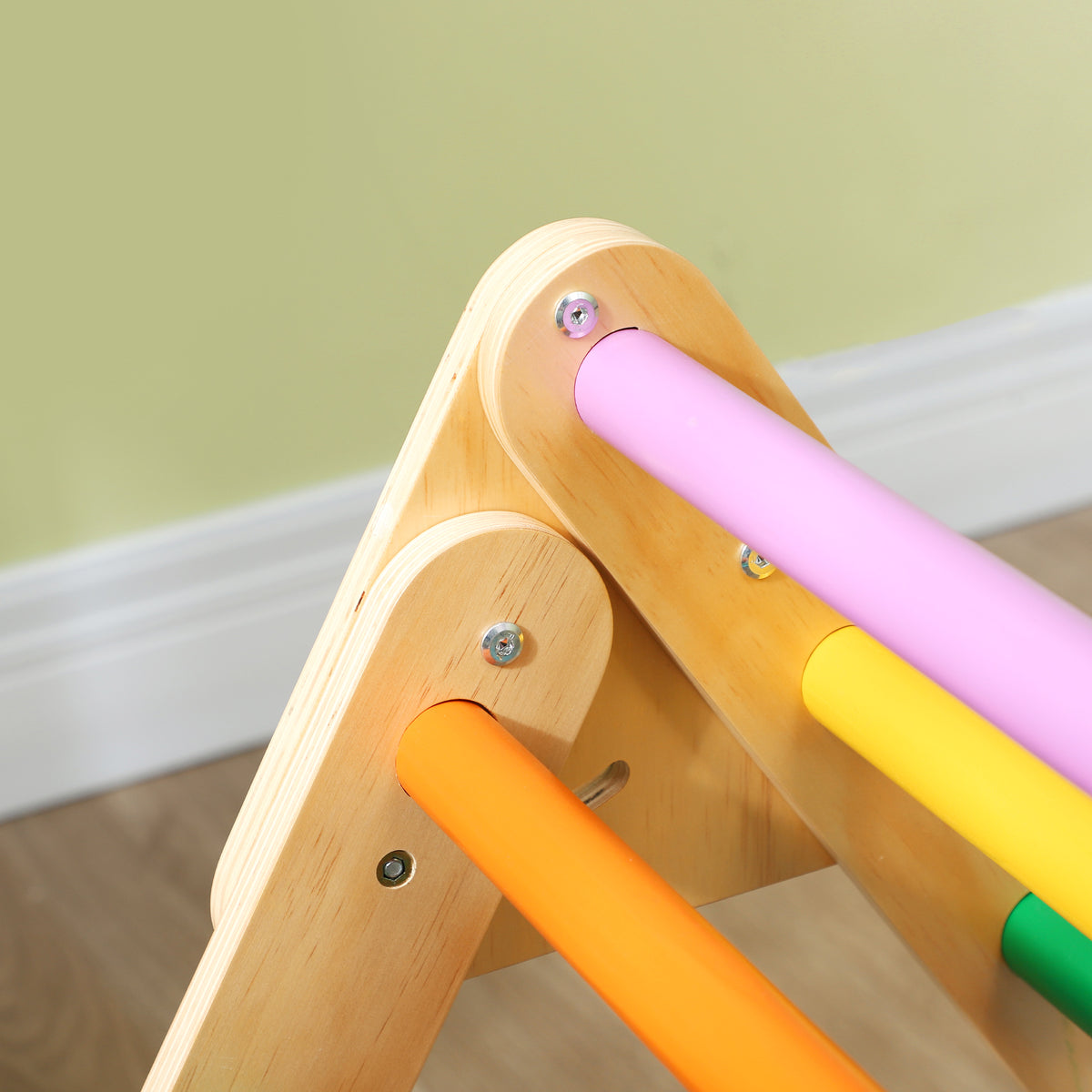 Triangolo da arrampicata per bambini 3 in 1, rampa bifacciale per arrampicarsi e scivolare, portata 50 kg, 147x64,5x63 cm, multicolore