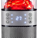 Keramik-Zusatzheizung 2000W, Elektrischer WLAN-Heizkörper, App- & Sprachsteuerung, 5 Modi, 3D-Flammeneffekt, Schwarz