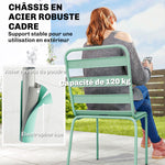Lot de 2 Chaises de Jardin Empilables en Métal pour Terrasse, Balcon, Jardin, Vert
