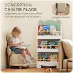 Bibliothèque pour enfant, rangement livre enfant 3 niveaux pour salle de jeux, chambre d'enfant, vert