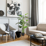 Plante artificielle modèle Monstera avec 21 feuilles en pot ciment, intérieur ou extérieur, dim. Ø16 x 100H cm