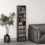 Rangements pour CD et DVD 9 compartiments et 6 étagères réglables capacité max. 260 CD/120 DVD 33 x 24 x 140 cm noir