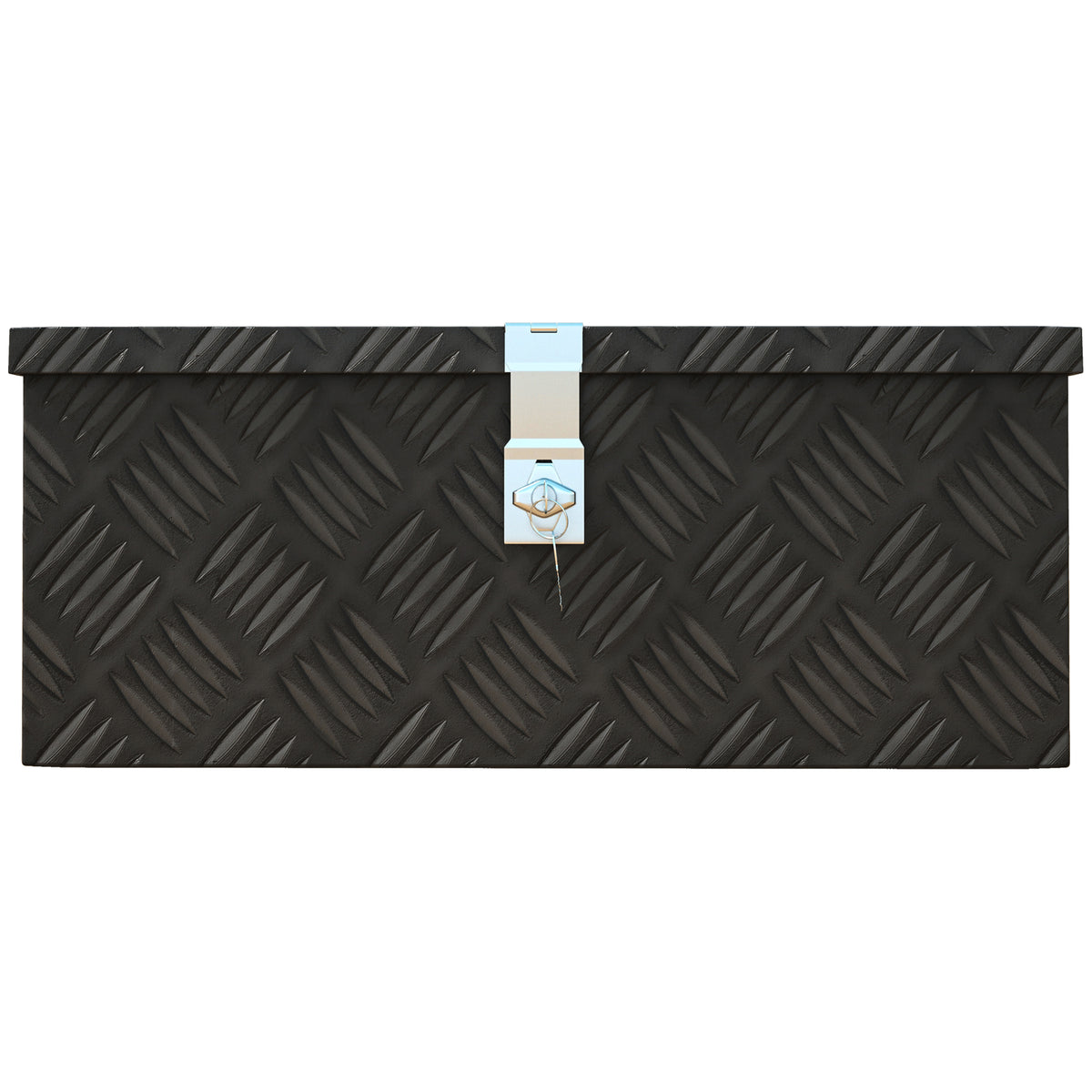Cassetta portaoggetti - cassetta degli attrezzi in alluminio - chiusura a chiave in alluminio - dim. 50L x 15,5P x 20,5A cm