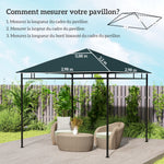 Toile de rechange pour pavillon tonnelle tente toit de remplacement gazebo de jardin tissu polyester 180 g/m²