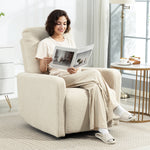 Fauteuil inclinable, fauteuil de relaxation avec repose-pieds, pivotant à 360° et basculant, 76 x 94 x 100 cm, beige