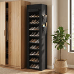 Étagère à Chaussures 20 Paires 10 Niveaux, Range-Chaussures en Métal avec Housse Anti-Poussière, Noir