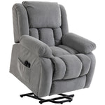 Fauteuil releveur électrique massage et chauffage avec repose-pied, dossier inclinable, télécommande et poche latérale