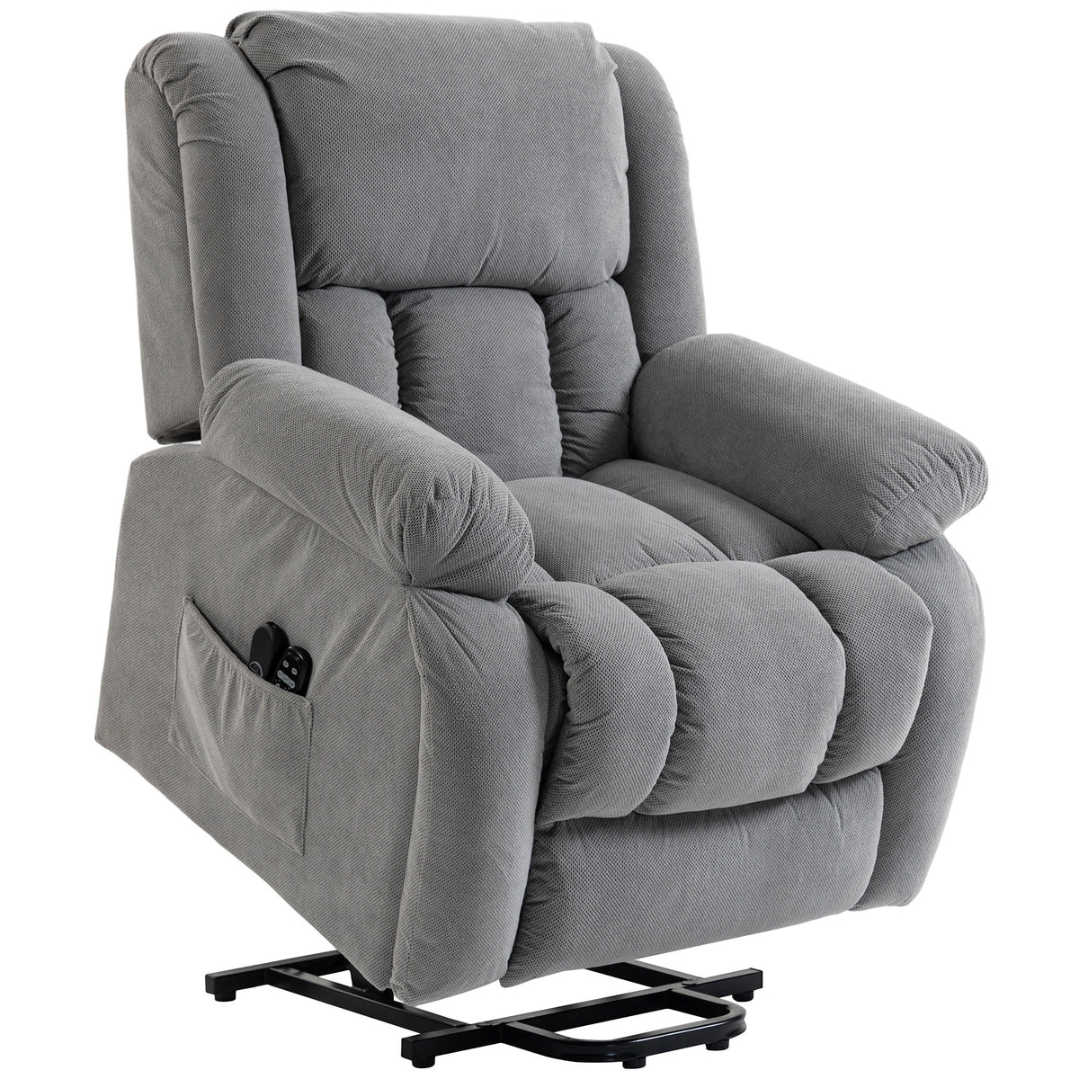 Fauteuil releveur électrique massage et chauffage avec repose-pied, dossier inclinable, télécommande et poche latérale