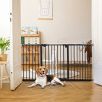 Barrière de sécurité animaux porte fermeture automatique système de double verrouillage sans perçage 3 extensions noir