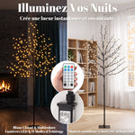Árbol luminoso 180 cm Cerezo artificial luminoso, 200 LED y 20 ramas flexibles, decoración interior y exterior