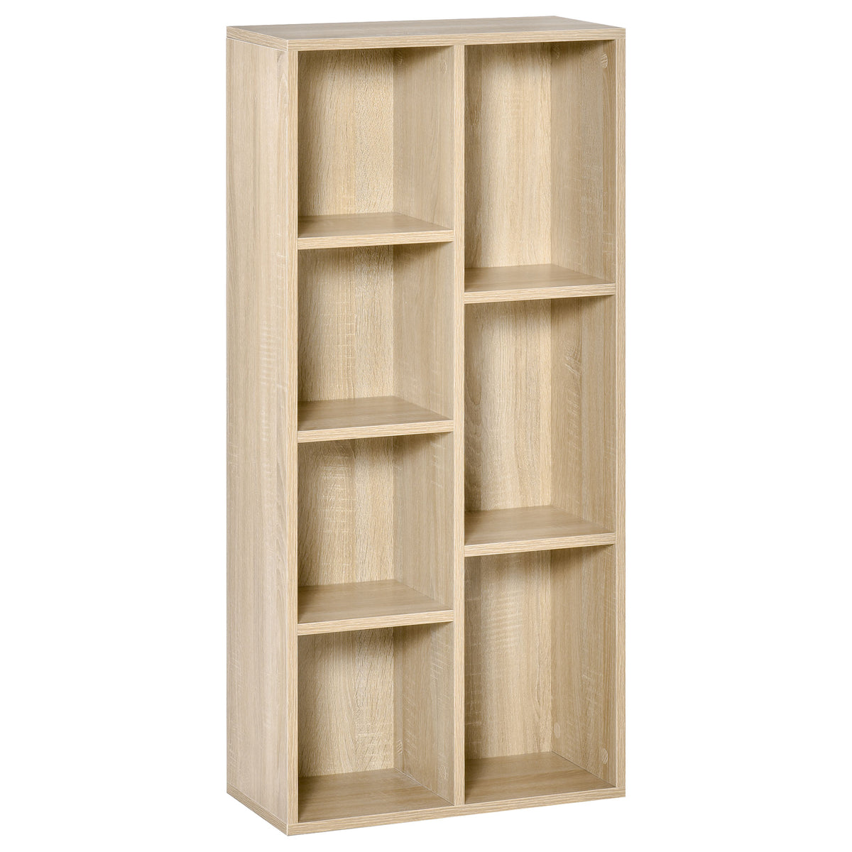Meuble de rangement Bibliothèque étagère 7 cubes pour intérieur, salon, chambre - 50l x 24P x 106H cm, bois naturel