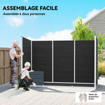 Abri de jardin en plastique, avec plancher, 303 x 123 x 197 cm, effet bois gris