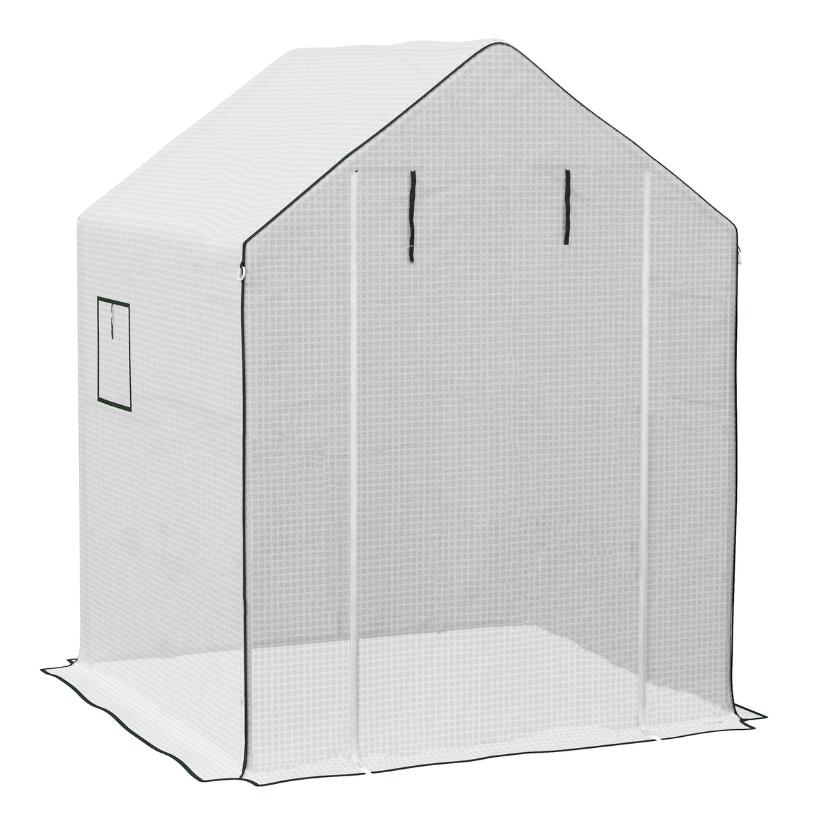 Bâche de remplacement pour serre de jardin 140 x 143 x 190 cm avec fenêtre et porte à fermeture éclair anti-UV