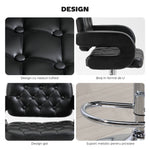 Tabouret de bar pivotant chaise de bar réglable en hauteur avec dossier repose-pieds et accoudoirs 61x50x93-113cm noir